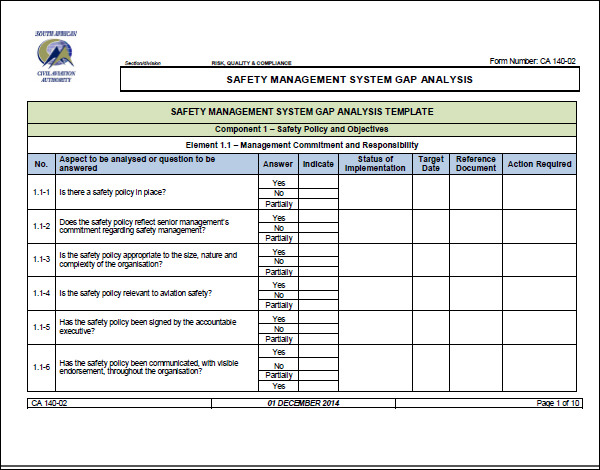 gap analysis template pdf