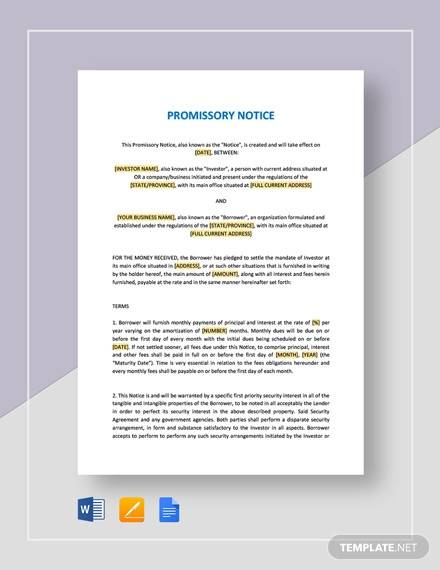 general promissory note template