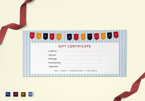 happy birthday gift certificate template
