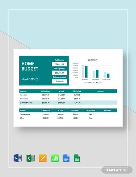 home budget template