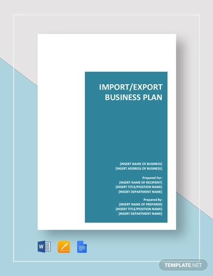 import export business plan