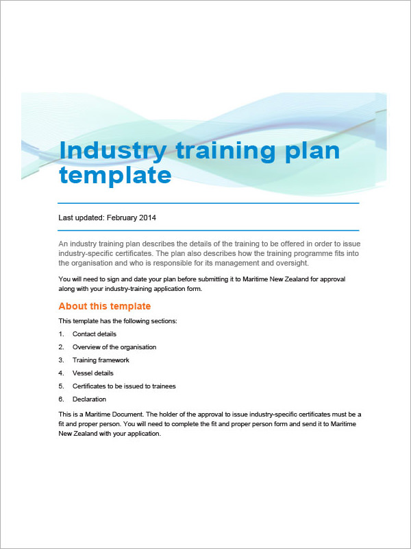 business template requirements in   Template Plan Free Training Documents Download 20