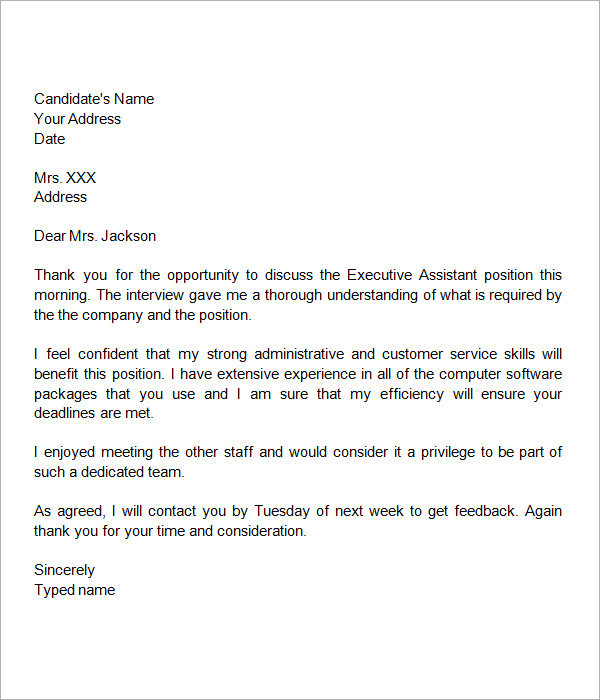 employer letter to ischedule interview