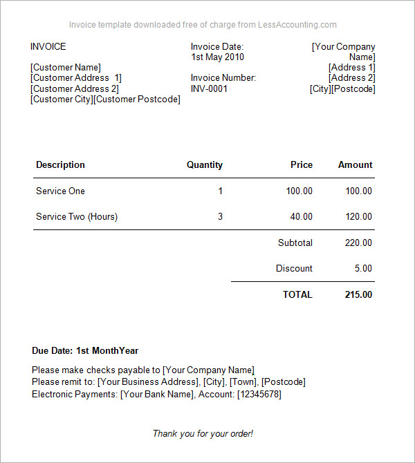 invoice template example for business2
