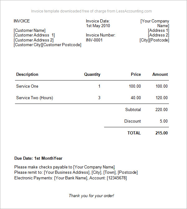 business invoice template pdf