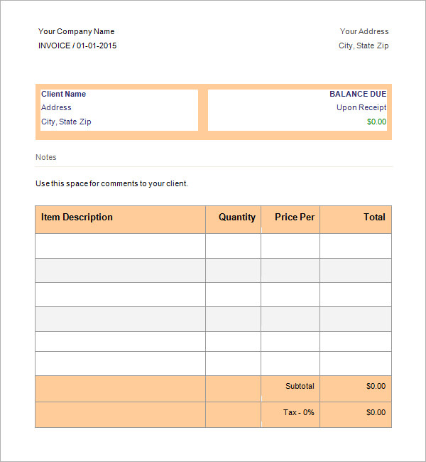 blank invoice