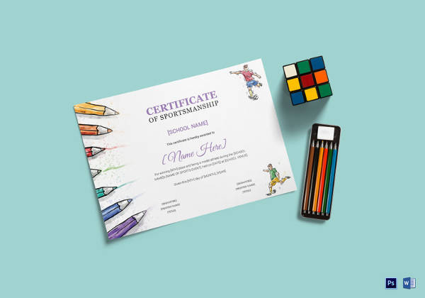 kids sports award certificate template