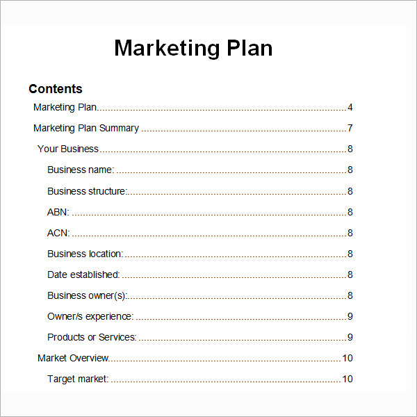 marketing plan assignment sample pdf