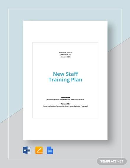 new staff training plan template