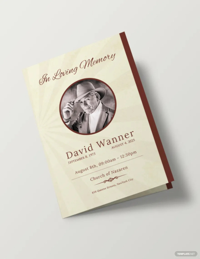 obituary bi fold brochure design template