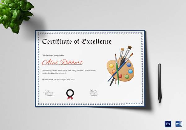 painting award certificate template