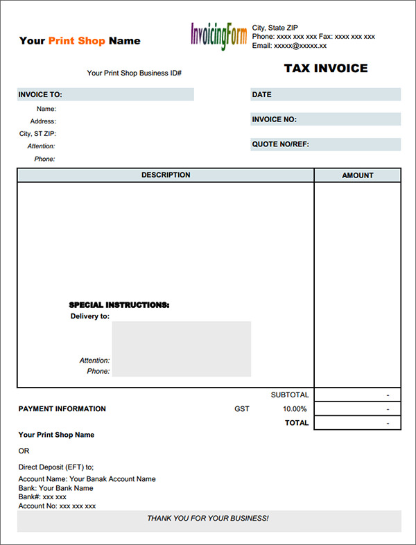 16 Customisable Tax Invoice Templates to Download Free 