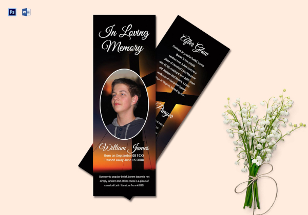personalized funeral bookmark template