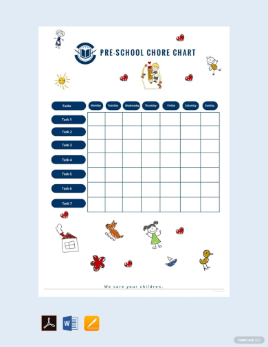 preschool chore chart template