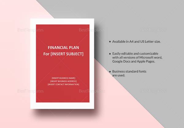printable financial plan template in word