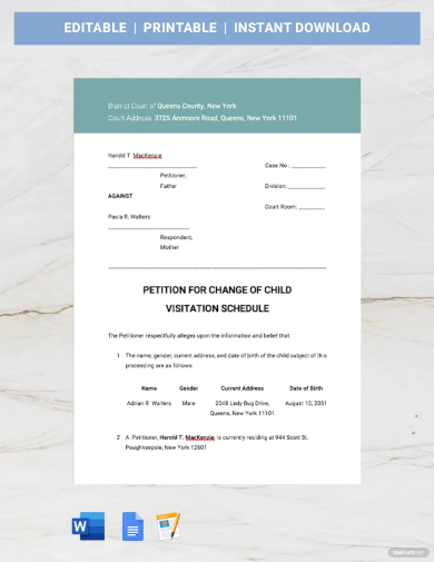 professional petition template