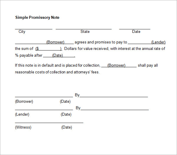 27 Promissory Note Templates Sample Templates