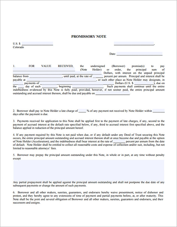 promissory note for deed