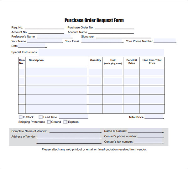 FREE 17 Purchase Order Templates In PDF MS Word