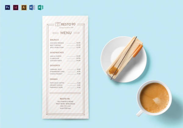 restaurant menu