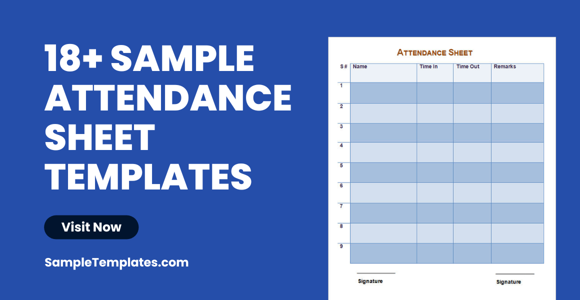 sample attendance sheet templates