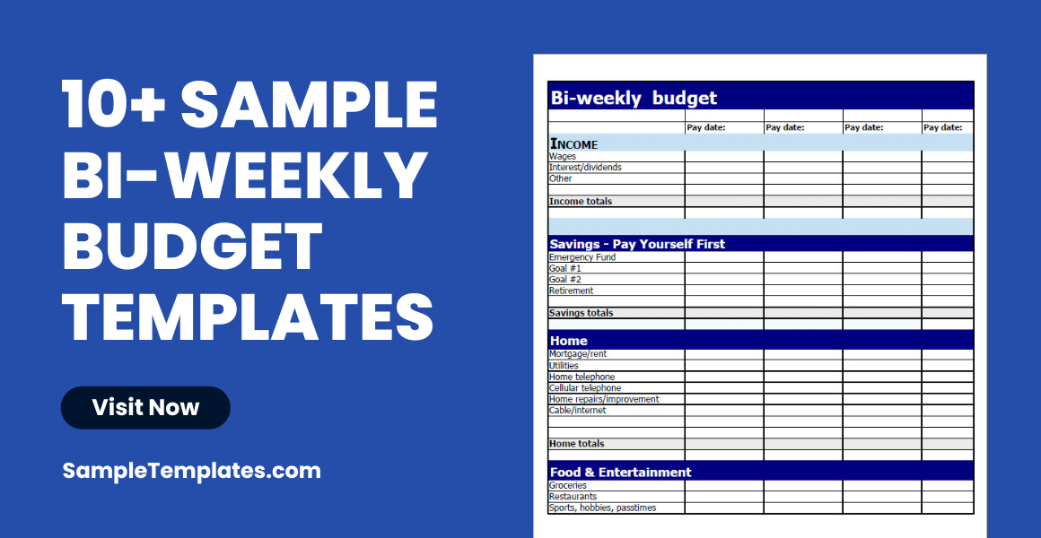 sample bi weekly budget templates