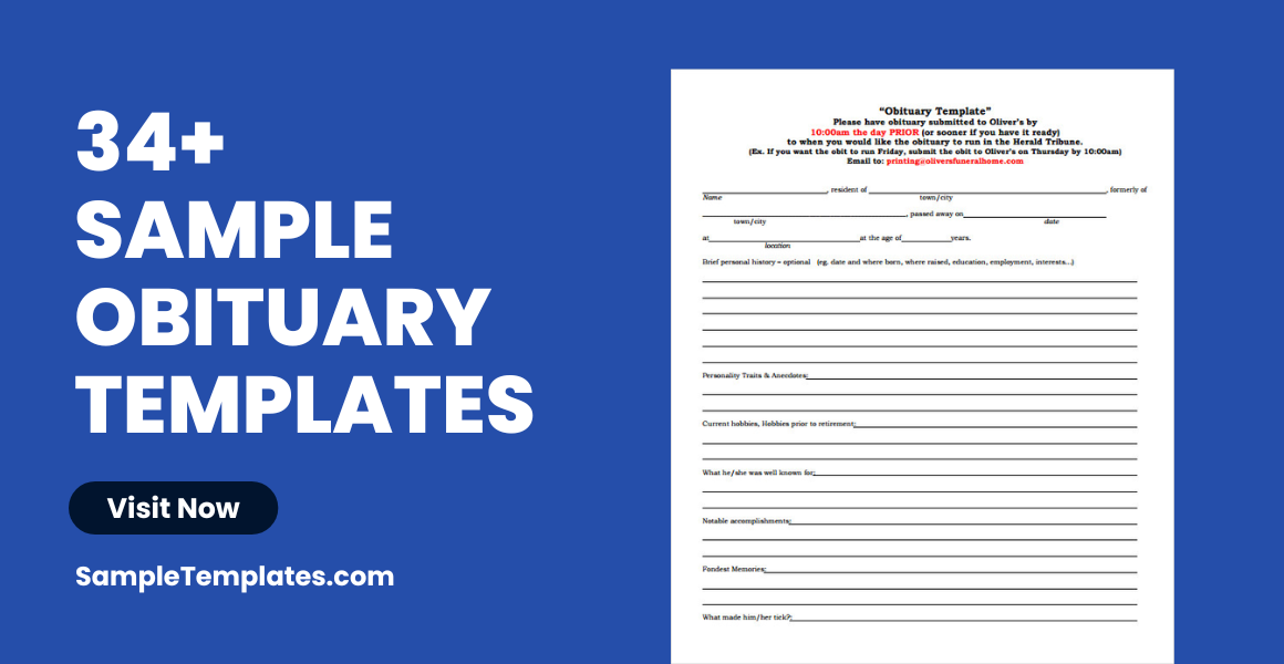 Sample Obituary Template