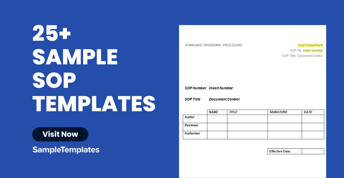 50+ Free & Easy SOP Templates (Sample SOPs to Record Standard