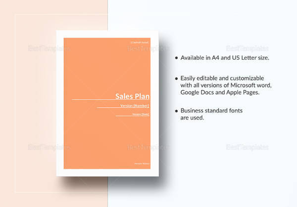 sample sales plan template in ms word format