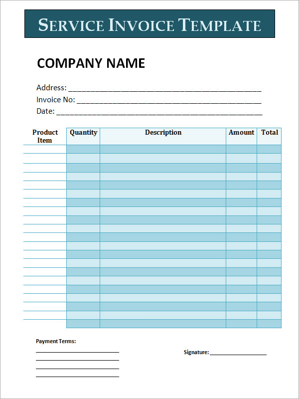 professional bill format in excel free download