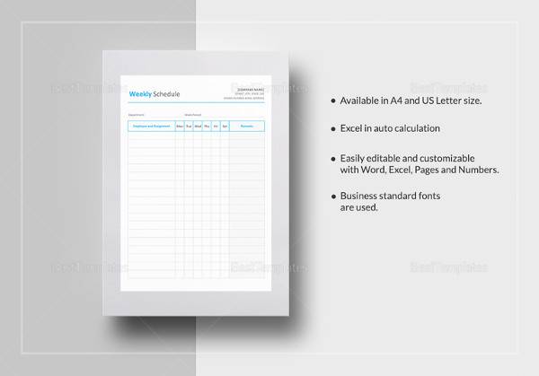 sample weekly schedule template2