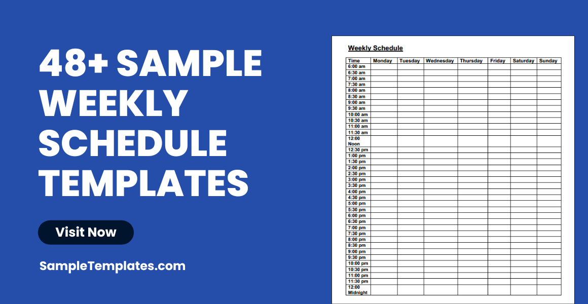 sample weekly schedule templates