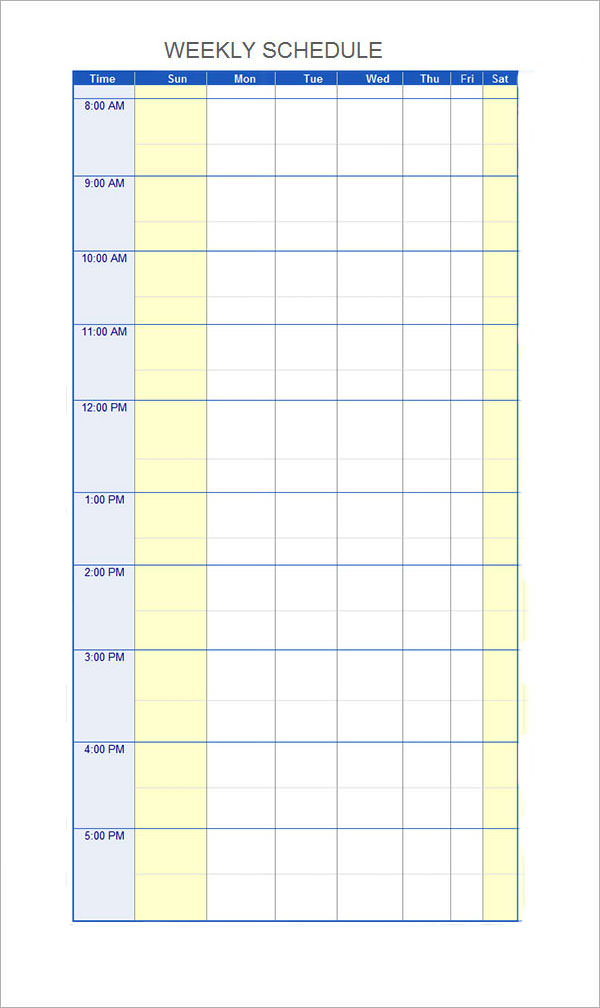 FREE 9+ Schedule Templates in Excel