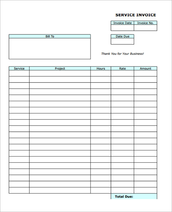 Free 47 Sample Blank Invoice Templates In Ms Word Google Docs