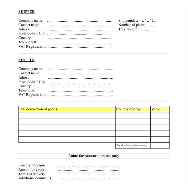 Blank Invoice Template