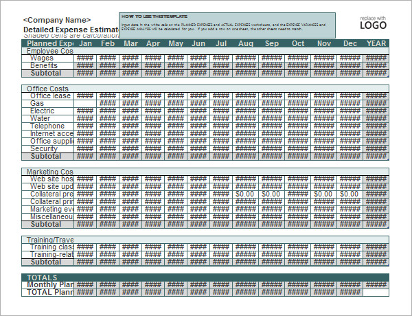 simple business budget template