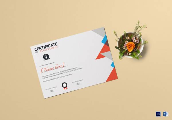 skipping award achievement certificate template