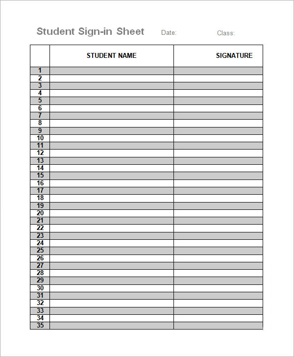 FREE 32+ Sample Sign In Sheet Templates in PDF MS Word Apple Pages