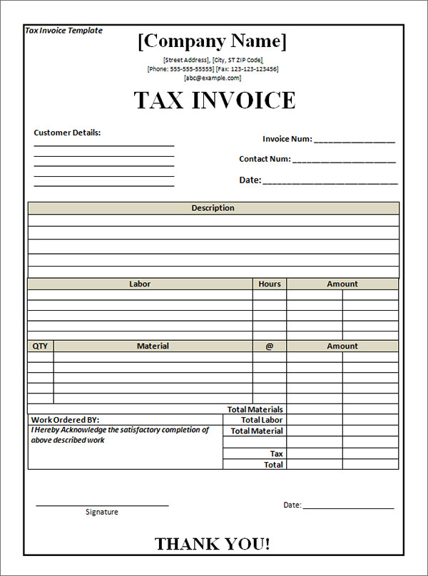 free 18 customisable tax invoice templates in google docs google sheets excel ms word numbers pages