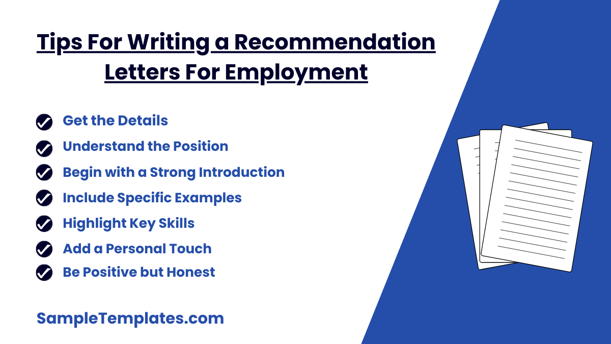 tips for writing a recommendation letters for employment