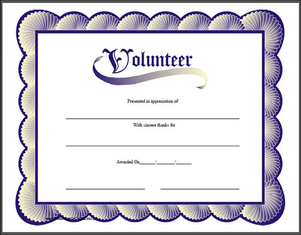 volunteer appreciation certificate