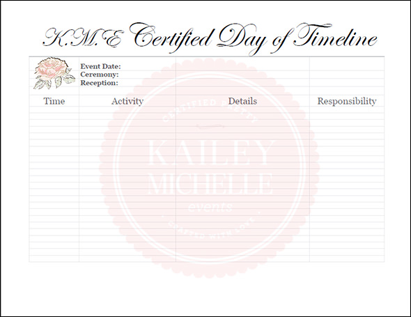 wedding day timeline template