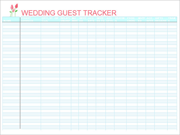 wedding guest list template excel