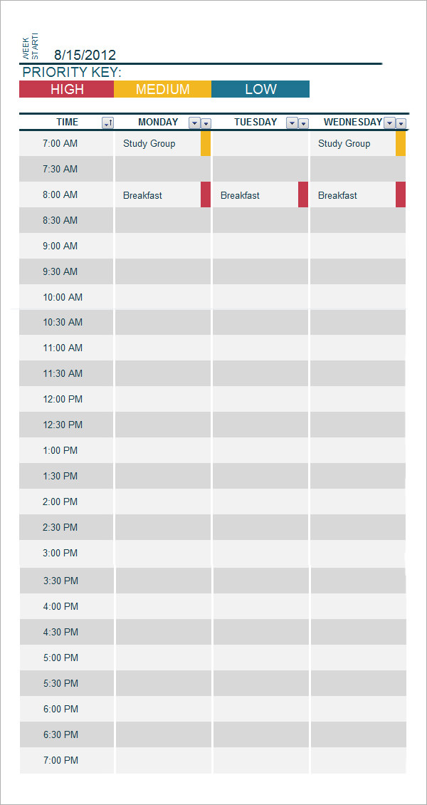 weekly college schedule1