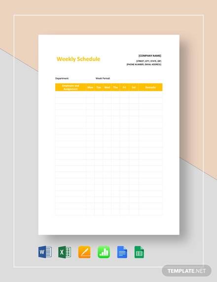 weekly schedule template1