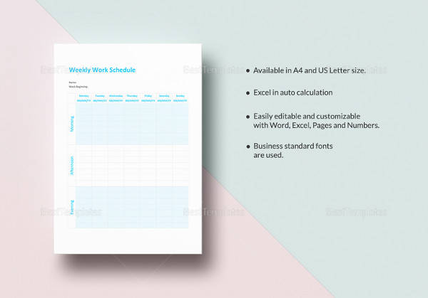 weekly work schedule