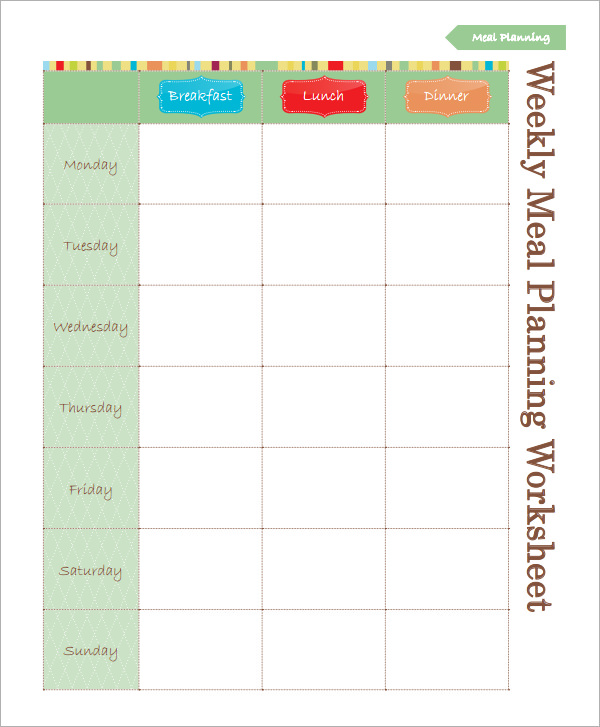 meal planning sheets