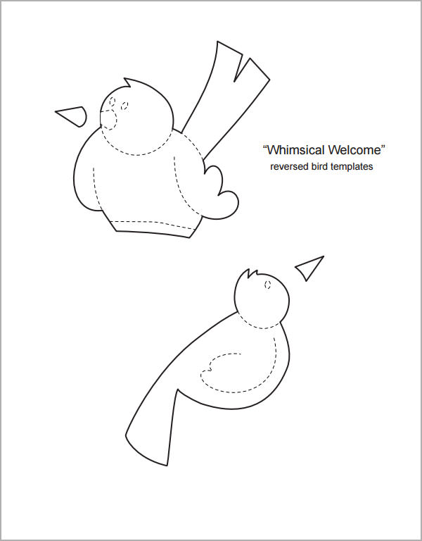 whimsical welcome reversed bird template