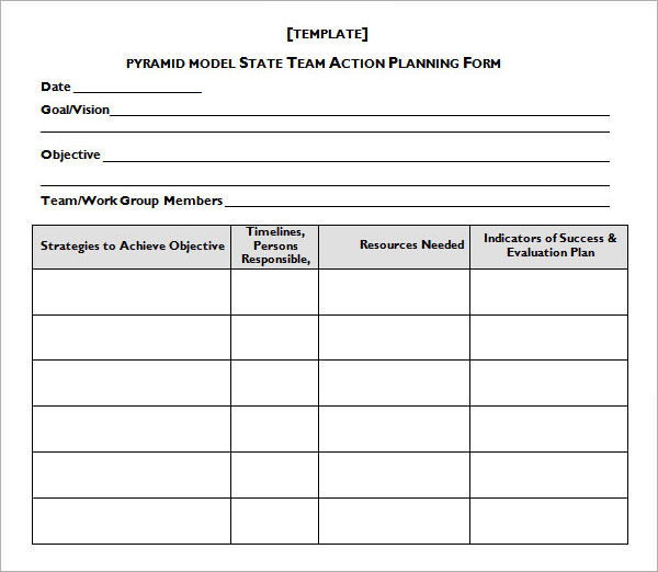 Action plan templates for teachers