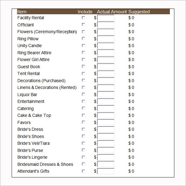 wedding budget planner google doc